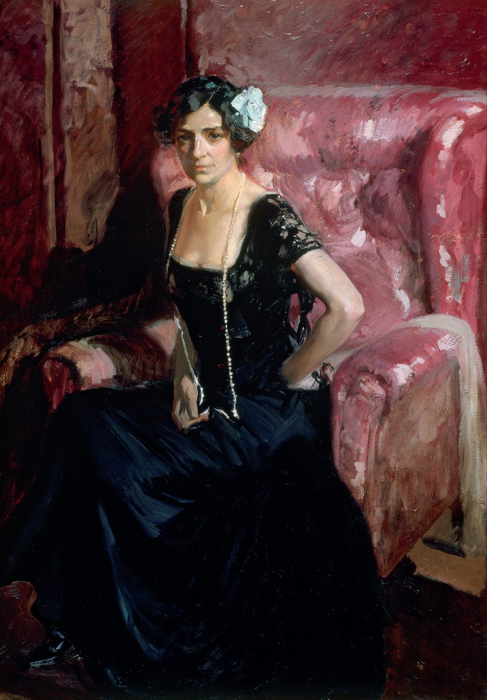 Clotilde in an Evening Dress