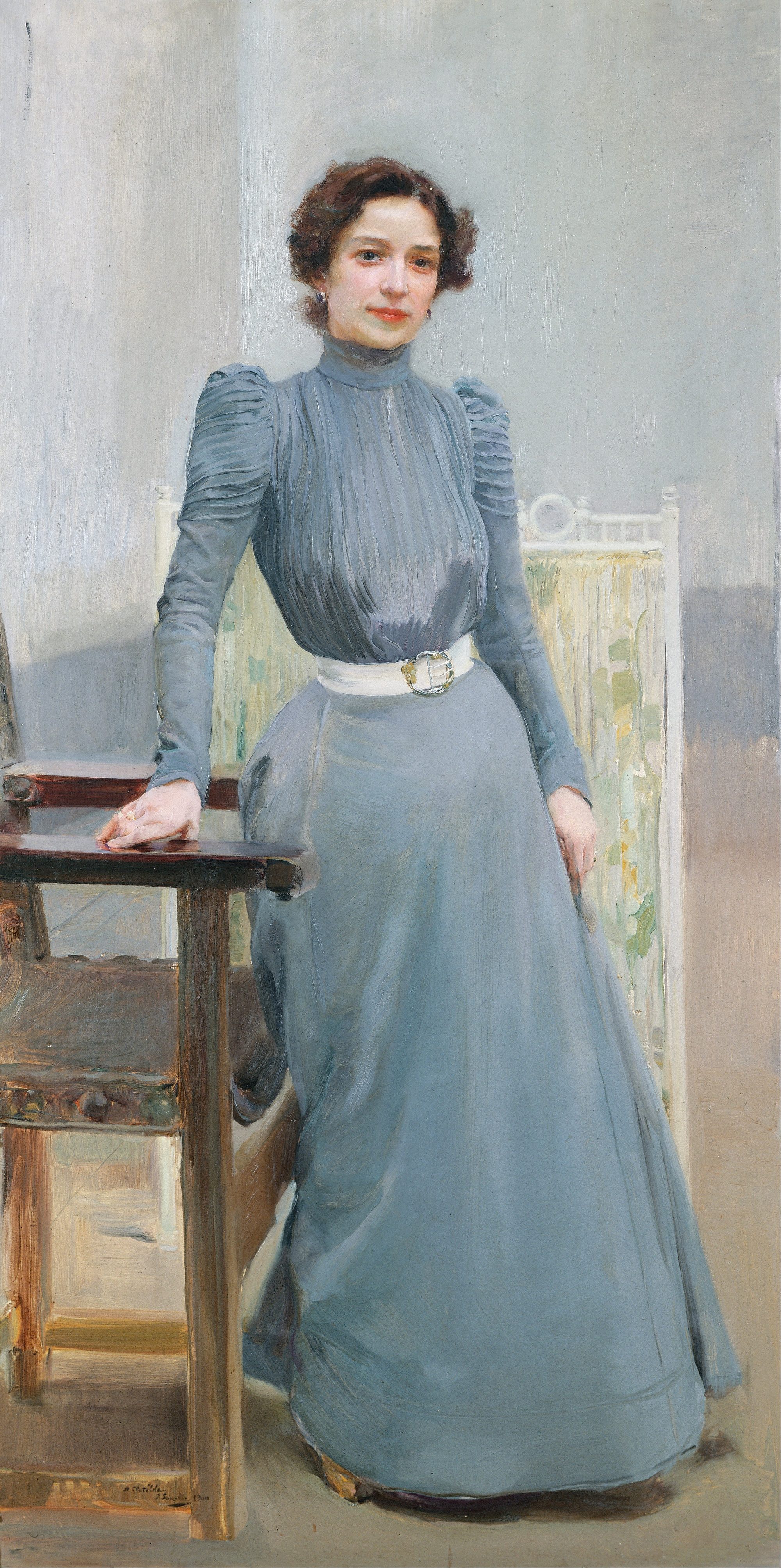 Clotilde in a Grey Dress, Joaquin Sorolla