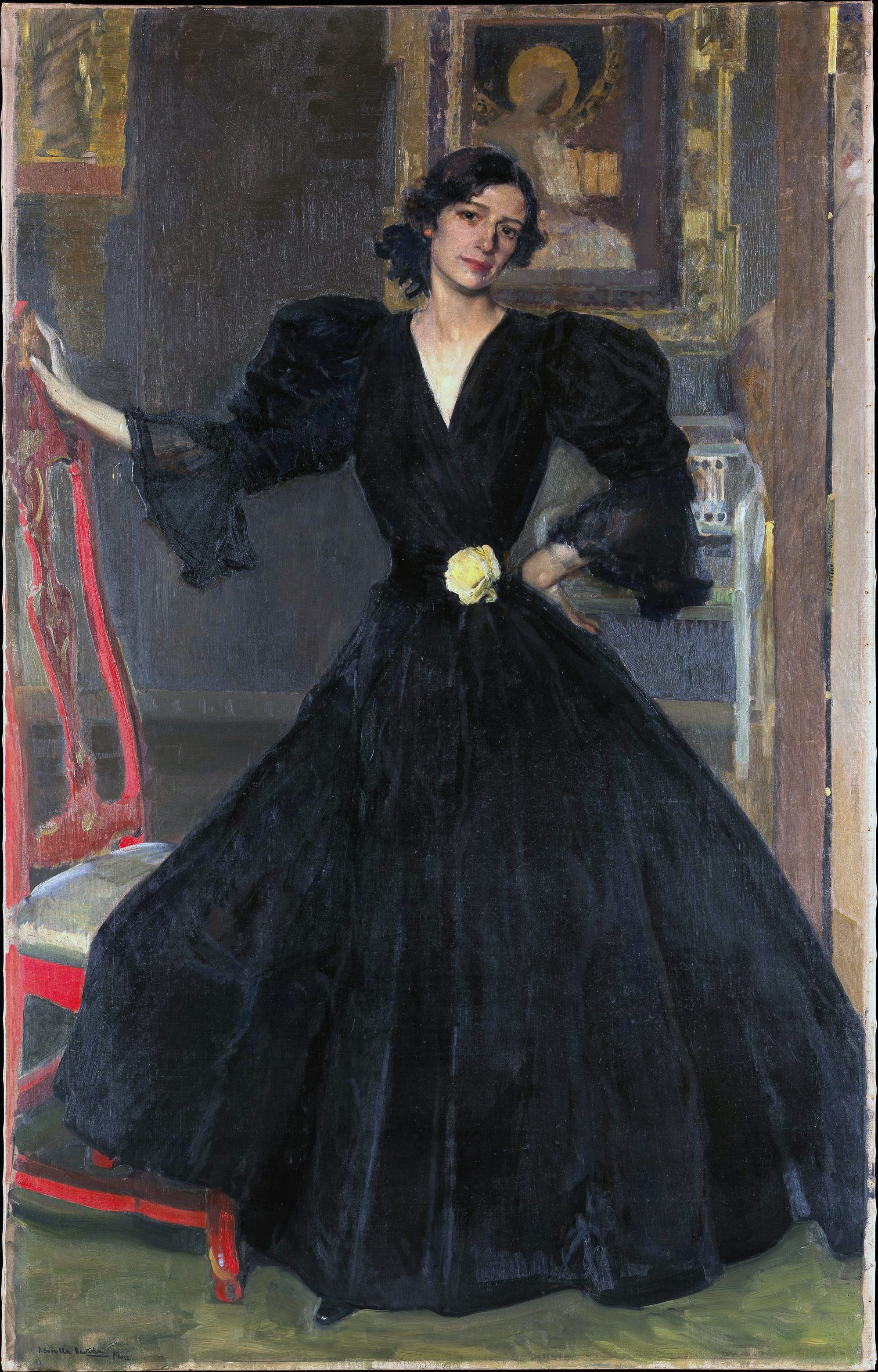 Clotilde in a Black Dress, Joaquin Sorolla