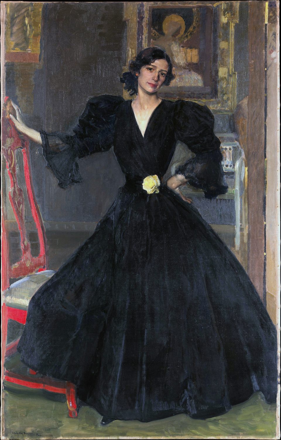 Clotilde in a Black Dress