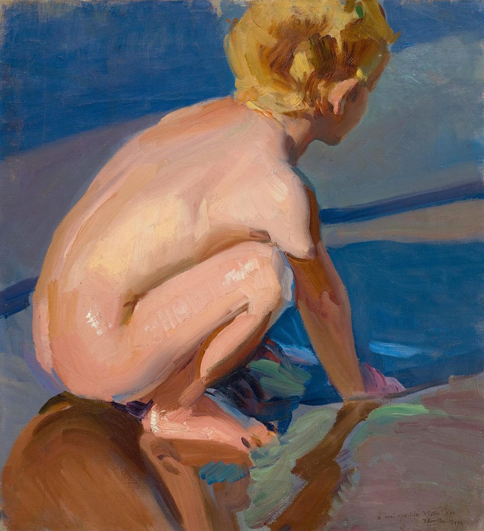 Boy Crouching, Valencia Beach