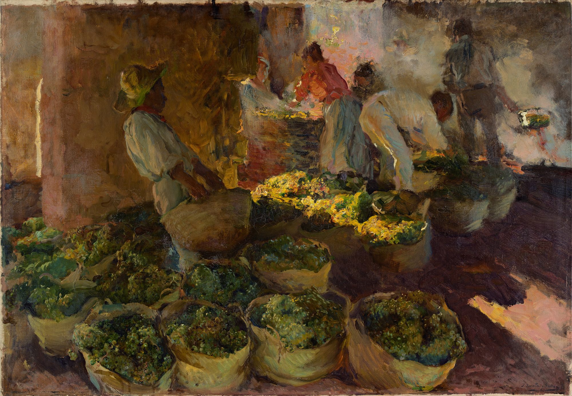 Preparing raisins, Joaquin Sorolla