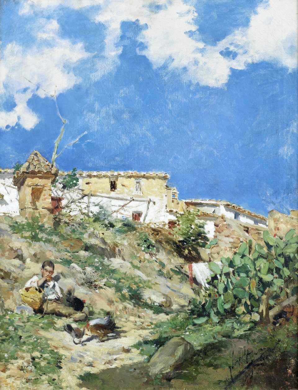 Landscape with figure in Sagunto, Valencia
